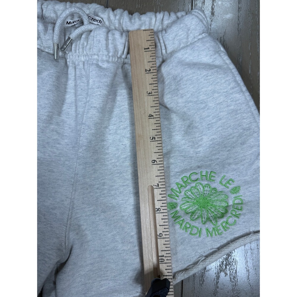 Mardi Mercredi Shorts Womens Small Gray Heather‎ Cotton French Terry Logo Sweat - Picture 7 of 14
